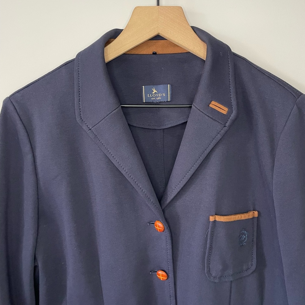 Lloyd’s Navy Knit Button Down Elbow Patch Blazer … - image 5